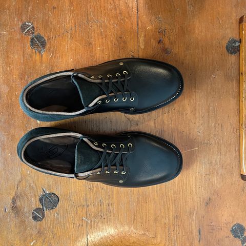 View photo of NF Bootmaker Milton Shoe in Horween Tumbled Black Chromexcel