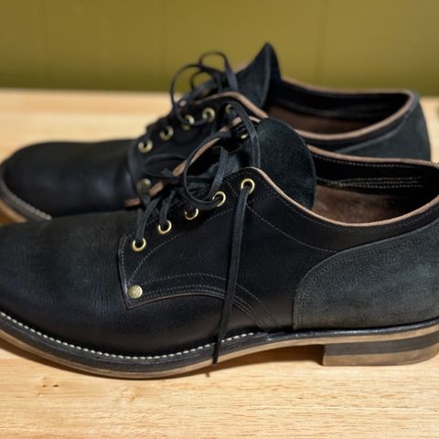 View photo of NF Bootmaker Milton Shoe in Horween Tumbled Black Chromexcel