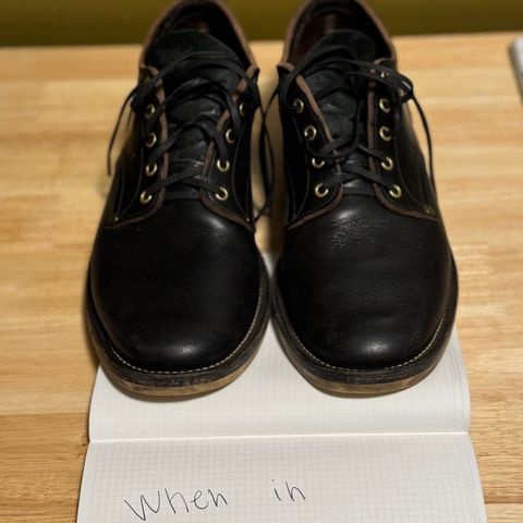 View photo of NF Bootmaker Milton Shoe in Horween Tumbled Black Chromexcel