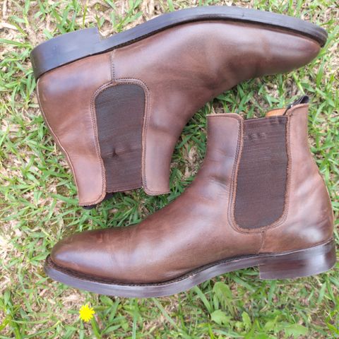 View photo of Herring Wainwright Chelsea Boots in Dark Brown Calf