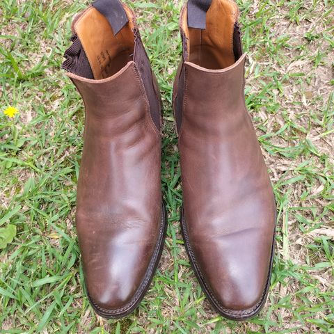 View photo of Herring Wainwright Chelsea Boots in Dark Brown Calf