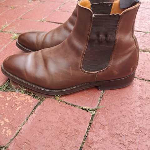 View photo of Herring Wainwright Chelsea Boots in Dark Brown Calf