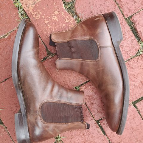 View photo of Herring Wainwright Chelsea Boots in Dark Brown Calf