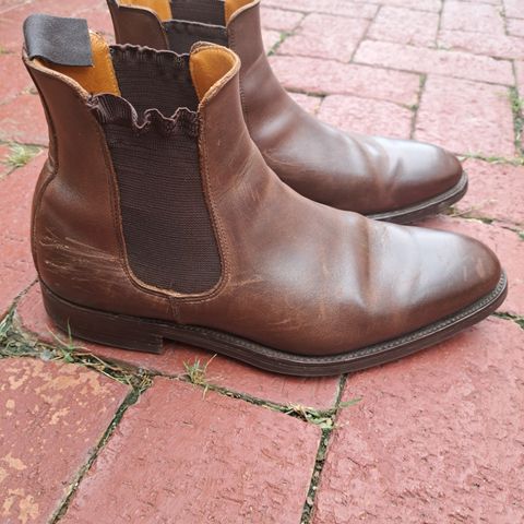 View photo of Herring Wainwright Chelsea Boots in Dark Brown Calf