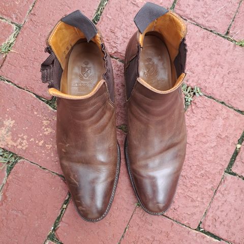 View photo of Herring Wainwright Chelsea Boots in Dark Brown Calf