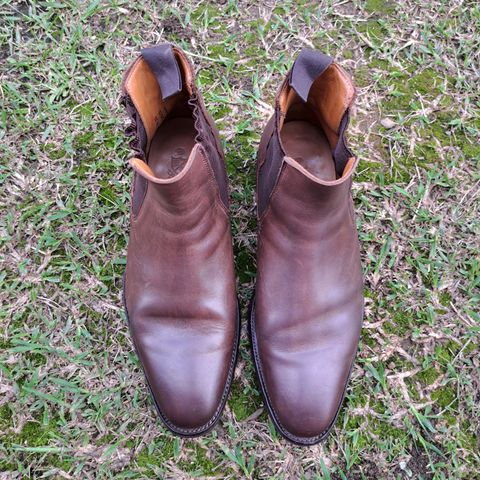 View photo of Herring Wainwright Chelsea Boots in Dark Brown Calf