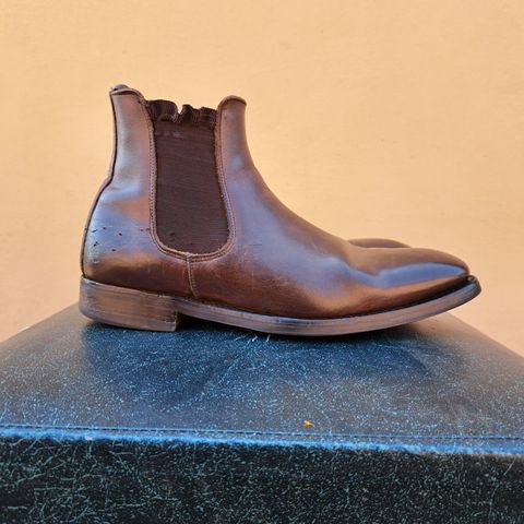 View photo of Herring Wainwright Chelsea Boots in Dark Brown Calf