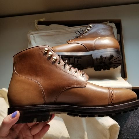 Grant Stone Garrison Boot in Horween Dune Chromexcel