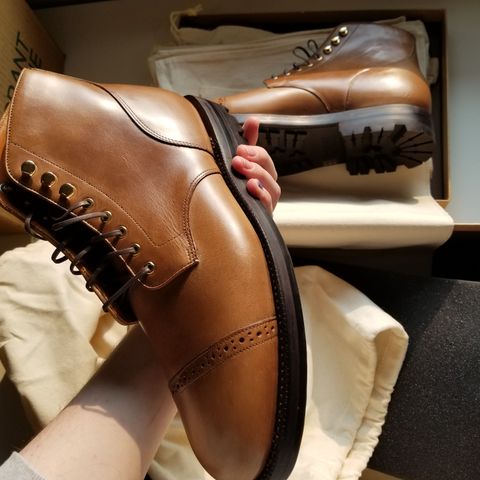 View photo of Grant Stone Garrison Boot in Horween Dune Chromexcel