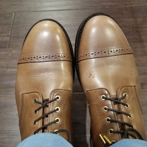 View photo of Grant Stone Garrison Boot in Horween Dune Chromexcel