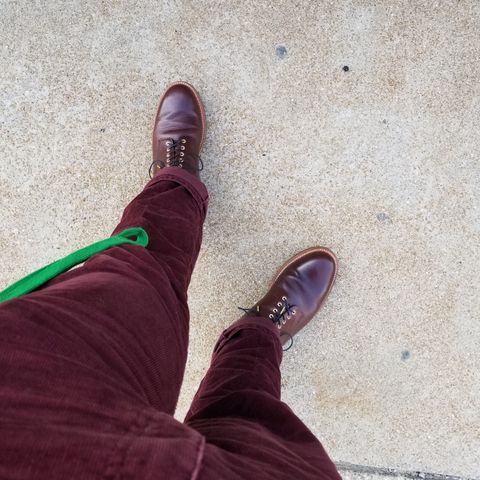 View photo of Grant Stone Edward Boot in Horween Dark Walnut Chromexcel