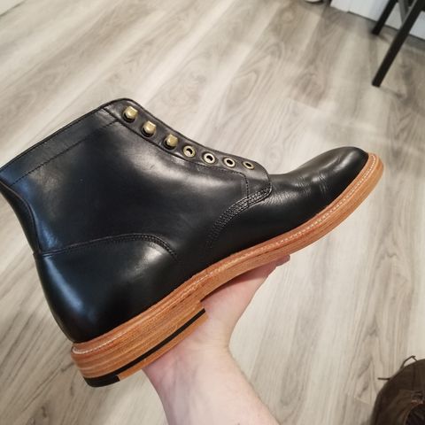 View photo of Grant Stone Diesel Boot in Horween Black Chromexcel