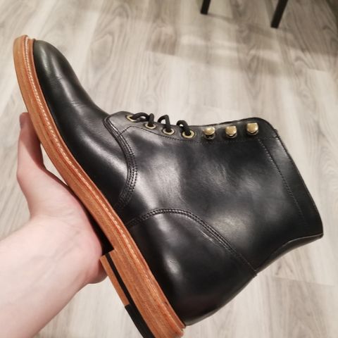 View photo of Grant Stone Diesel Boot in Horween Black Chromexcel