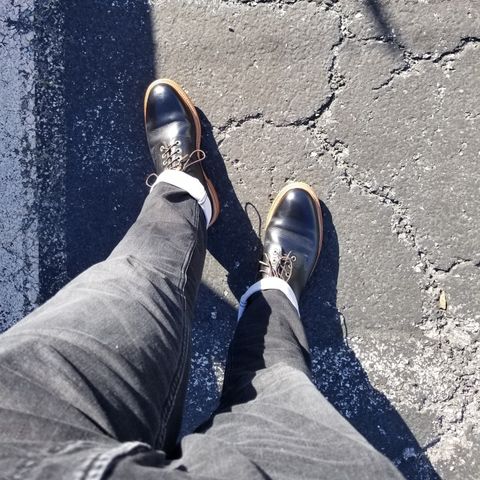 View photo of Grant Stone Diesel Boot in Horween Black Chromexcel