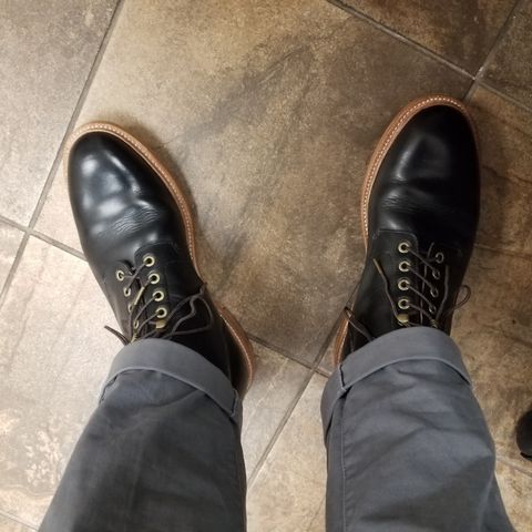 View photo of Grant Stone Diesel Boot in Horween Black Chromexcel