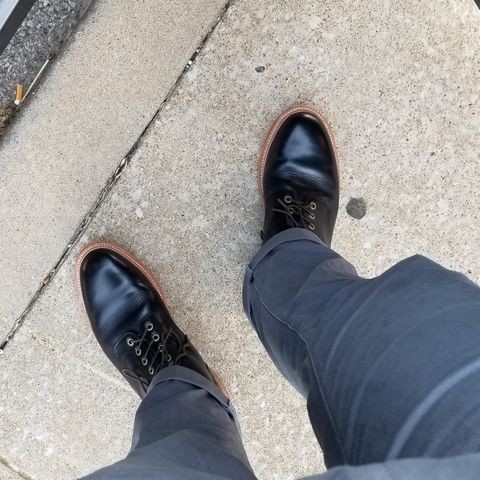 View photo of Grant Stone Diesel Boot in Horween Black Chromexcel