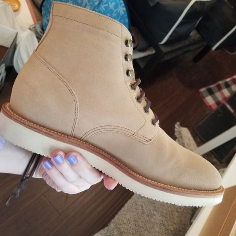 Grant Stone Diesel Boot in C.F. Stead Tan Repello Calf Suede