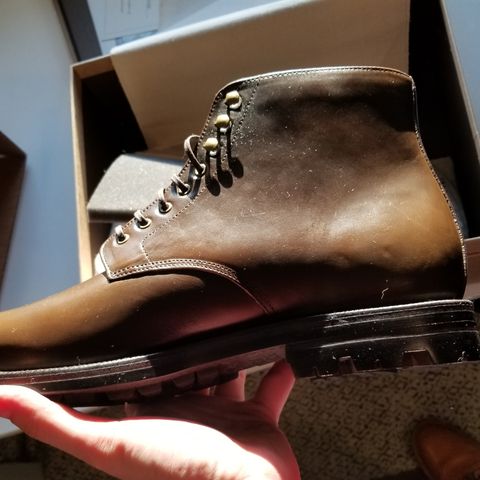 Grant Stone Edward Boot in Horween Dark Olive Chromexcel