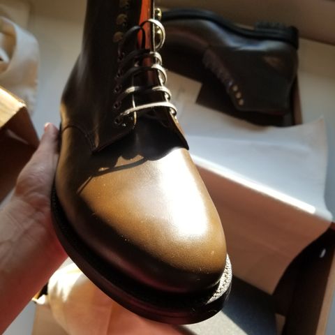 Grant Stone Edward Boot in Horween Dark Olive Chromexcel