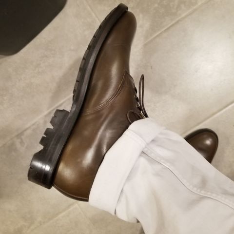 Grant Stone Edward Boot in Horween Dark Olive Chromexcel