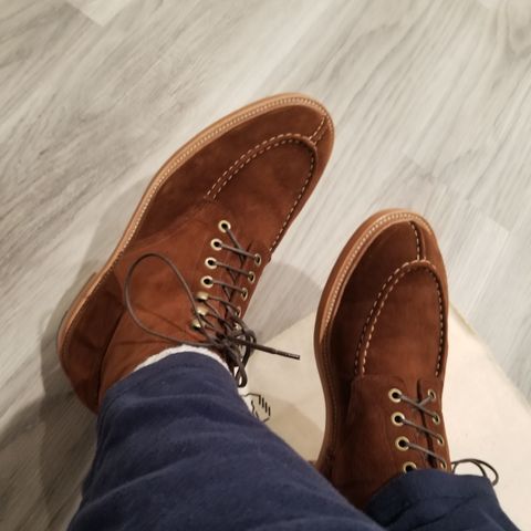 Grant Stone Ottawa Boot in C.F. Stead Bourbon Repello Calf Suede