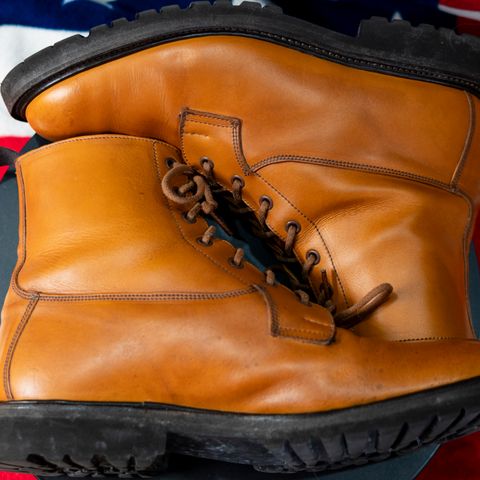 View photo of Tricker's Burford Country Boot in Acorn Antique Olivvia Classic