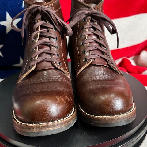 View photo of John Lofgren Ludlow Boots in Shinki Timber Oiled Horsebutt