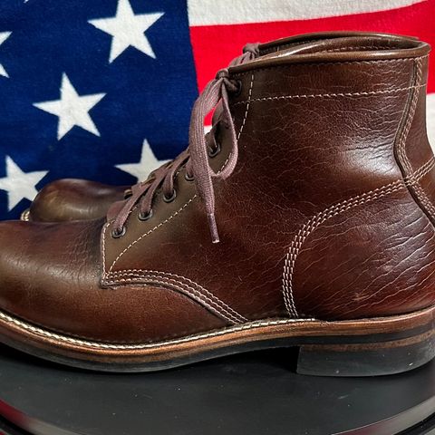 View photo of John Lofgren Ludlow Boots in Shinki Timber Oiled Horsebutt