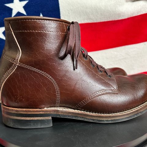 View photo of John Lofgren Ludlow Boots in Shinki Timber Oiled Horsebutt