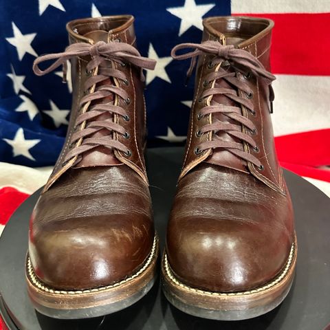 View photo of John Lofgren Ludlow Boots in Shinki Timber Oiled Horsebutt