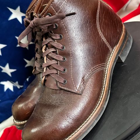 View photo of John Lofgren Ludlow Boots in Shinki Timber Oiled Horsebutt