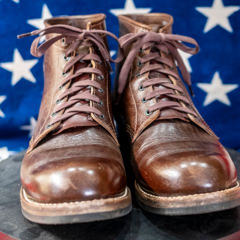 View photo of John Lofgren Ludlow Boots in Shinki Timber Oiled Horsebutt