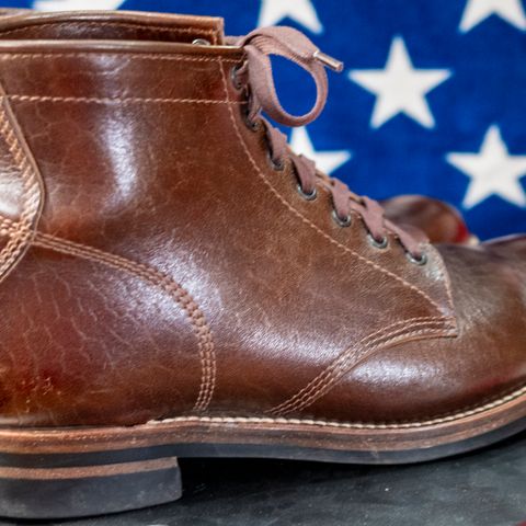 View photo of John Lofgren Ludlow Boots in Shinki Timber Oiled Horsebutt