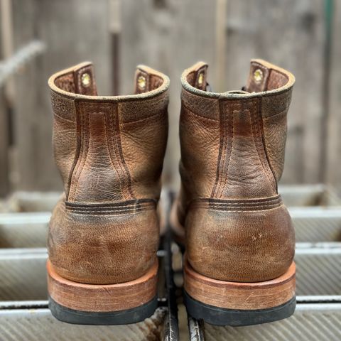 View photo of White's MP-Sherman Plain Toe in New Rosewood Waxed Elk Unicorn