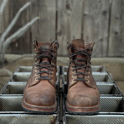 View photo of White's MP-Sherman Plain Toe in New Rosewood Waxed Elk Unicorn