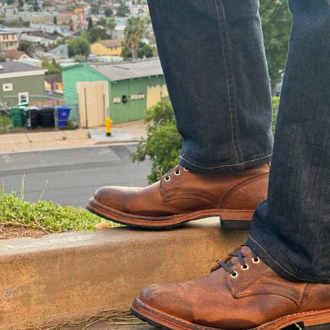 View photo of White's MP-Sherman Plain Toe in New Rosewood Waxed Elk Unicorn