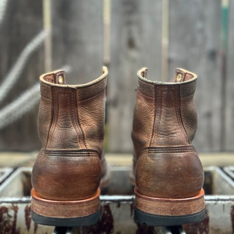 View photo of White's MP-Sherman Plain Toe in New Rosewood Waxed Elk Unicorn