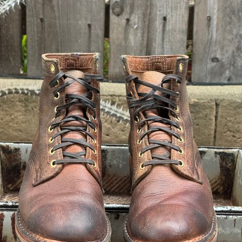 View photo of White's MP-Sherman Plain Toe in New Rosewood Waxed Elk Unicorn