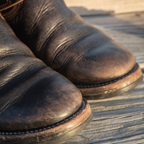 John Lofgren Wabash Engineer Boots in Shinki Black Teacore Horsebutt