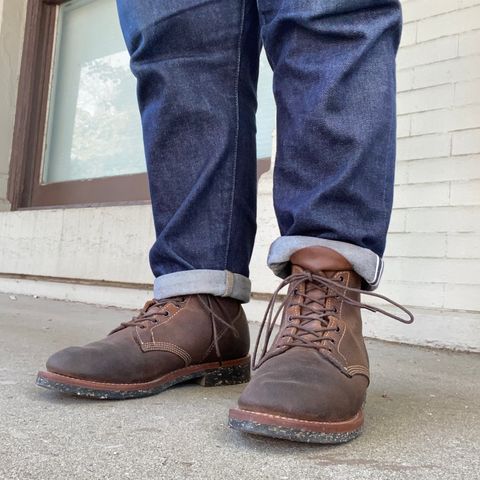 View photo of Viberg Boondocker in Horween Natural Chromexcel Roughout