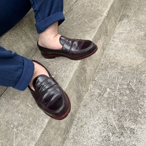 Search result thumbnail of Alden Leisure Handsewn Penny Loafer in Horween Color 8 Shell Cordovan