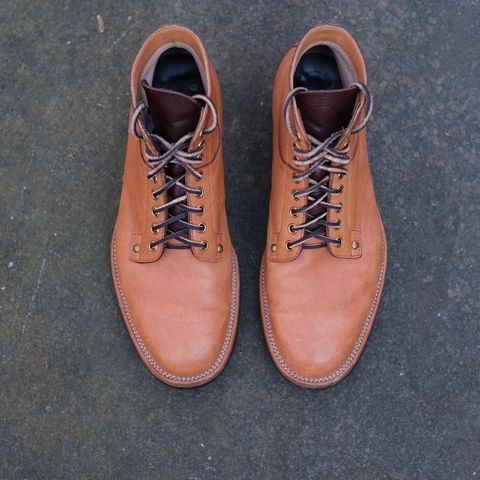 View photo of Iron Boots x Østmo Type 1 in Maryam Natural Horsehide