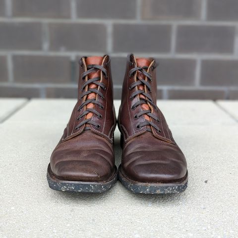 View photo of Clinch Yeager Boots in Brown-Overdyed Horsebutt