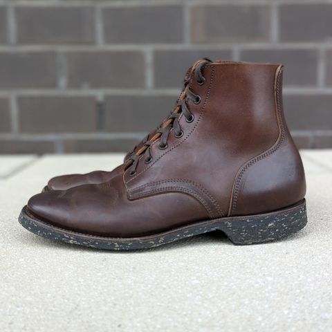 View photo of Clinch Yeager Boots in Brown-Overdyed Horsebutt