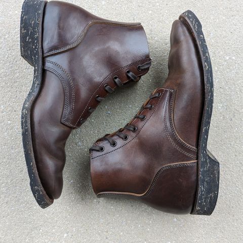 View photo of Clinch Yeager Boots in Brown-Overdyed Horsebutt