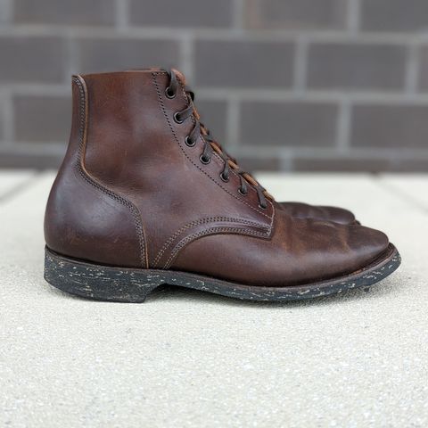 View photo of Clinch Yeager Boots in Brown-Overdyed Horsebutt