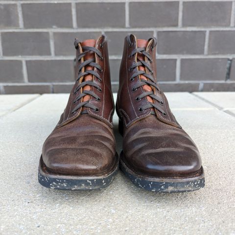 View photo of Clinch Yeager Boots in Brown-Overdyed Horsebutt