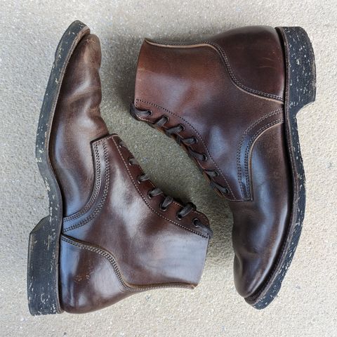 View photo of Clinch Yeager Boots in Brown-Overdyed Horsebutt