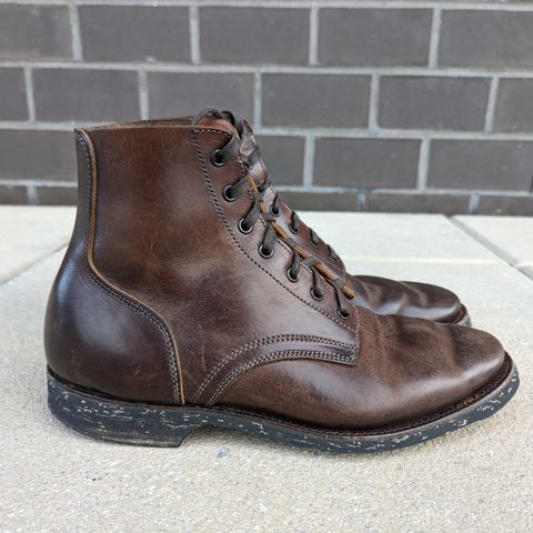 View photo of Clinch Yeager Boots in Brown-Overdyed Horsebutt