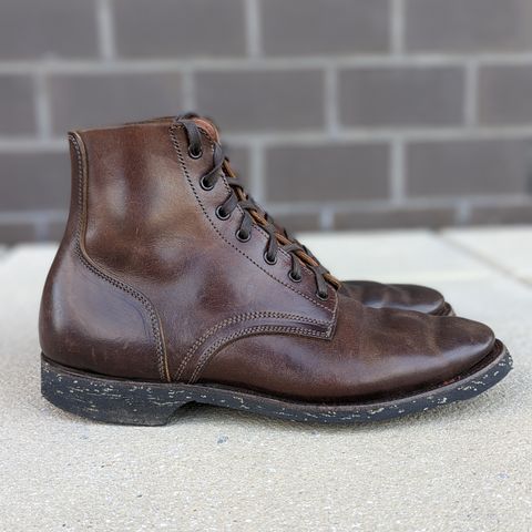 View photo of Clinch Yeager Boots in Brown-Overdyed Horsebutt